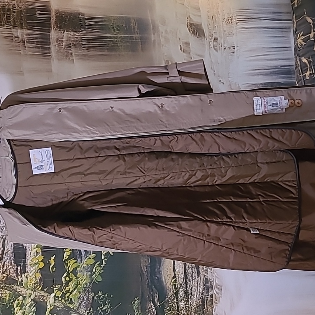 London Fog Womens 10 Petite Tan Button Up With Liner Long Trench Rain Coat — image 7 of 8